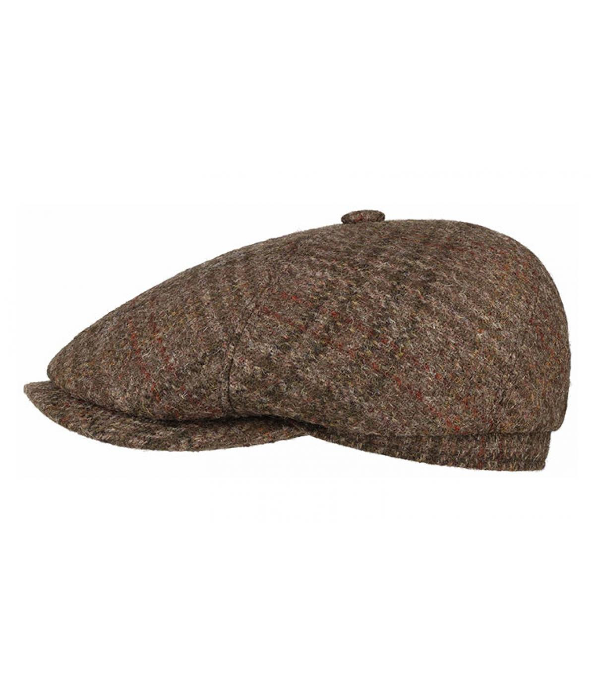 6 Panel Harris Tweed brown beige check Stetson